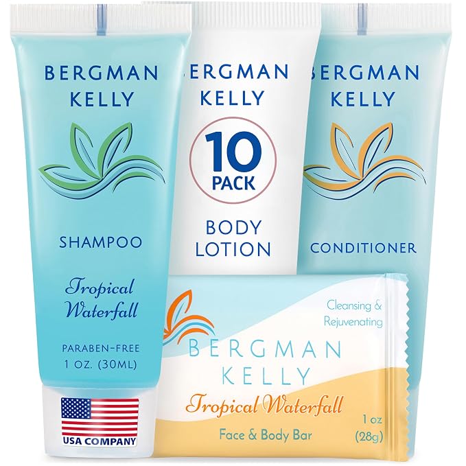 Bergman Kelly Hotel Toiletries Bundle 4-Piece Set: 10 Rectangular Bar Soap by BERGMANKELLY