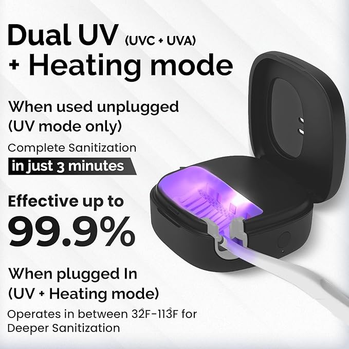 Portable UV Toothbrush Sanitizer Holder & Cleaner - Image 2