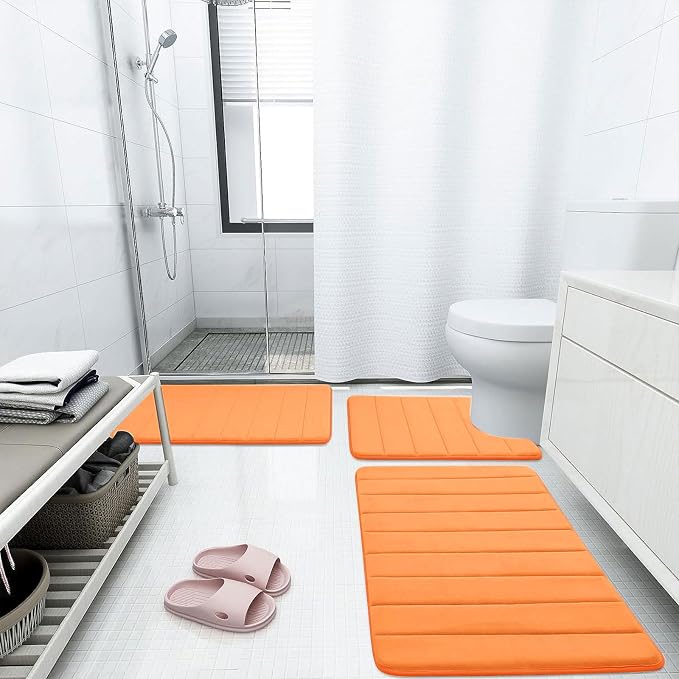 Buganda Memory Foam Bath Mat, Ultra Soft and Non-Slip Bathroom Rugs, Water - Image 2