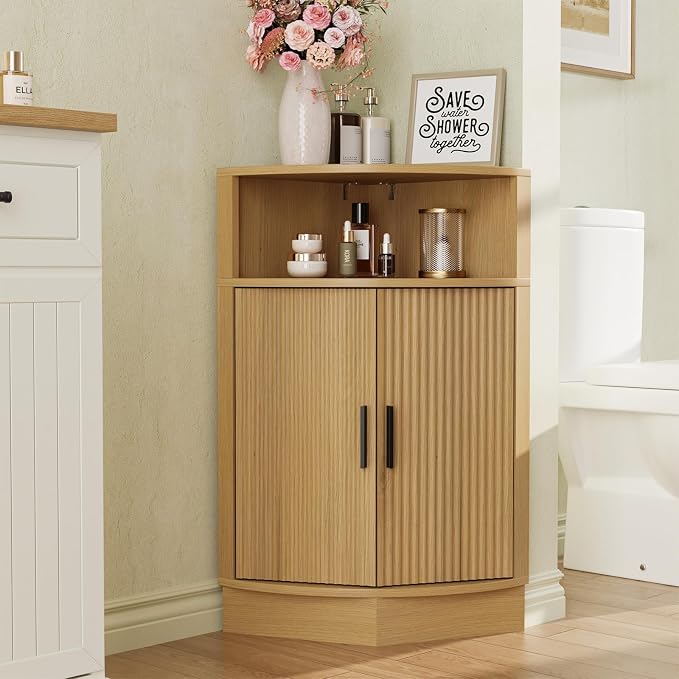 Corner Bathroom Cabinet, Modern Small Corner Cabinet by FiveWillowise