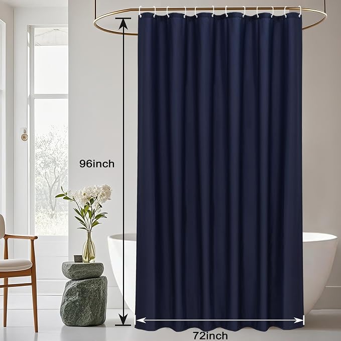AooHome 72 Width x 96 Height inch Fabric Shower Liner, Extra Long Solid Color - Image 7