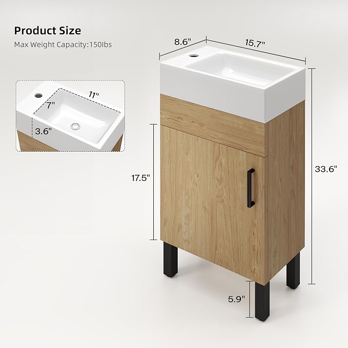 YITAHOME 16 Inch Bathroom Vanity - Image 2