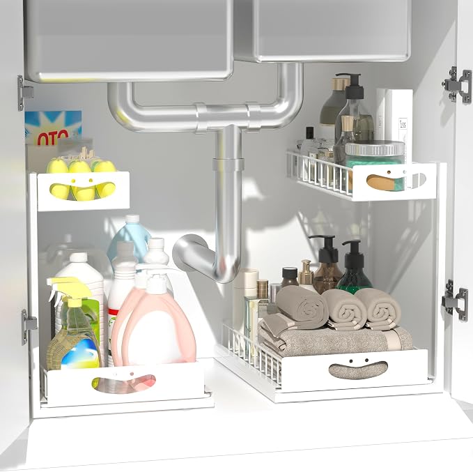Under Sink Organizer with Pull-Out Drawers, Kitchen Sink Organizer, 2 Tier - Image 4