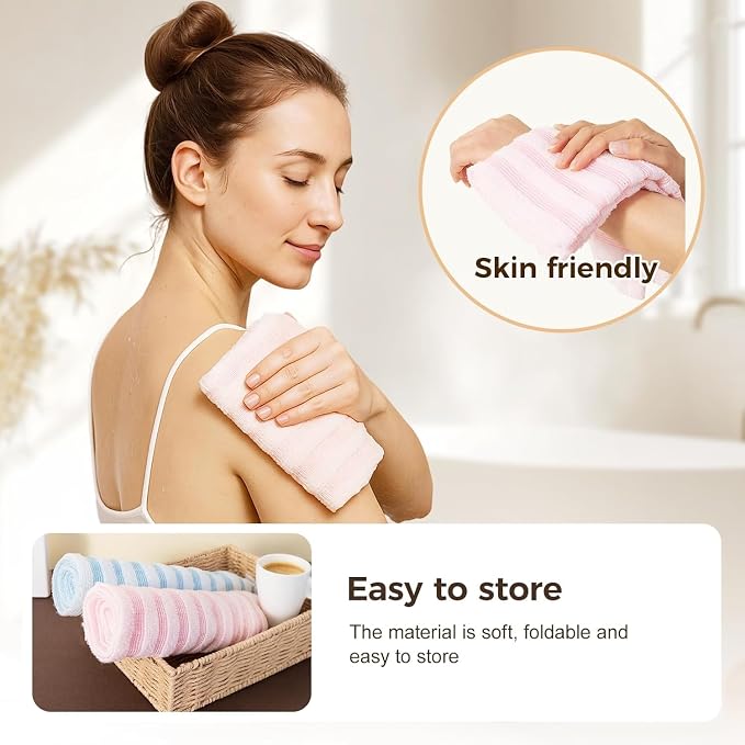 3PCS Exfoliating Shower Towel, 2026 New Premium Scrub Wash Back Bath Cloth - Image 6