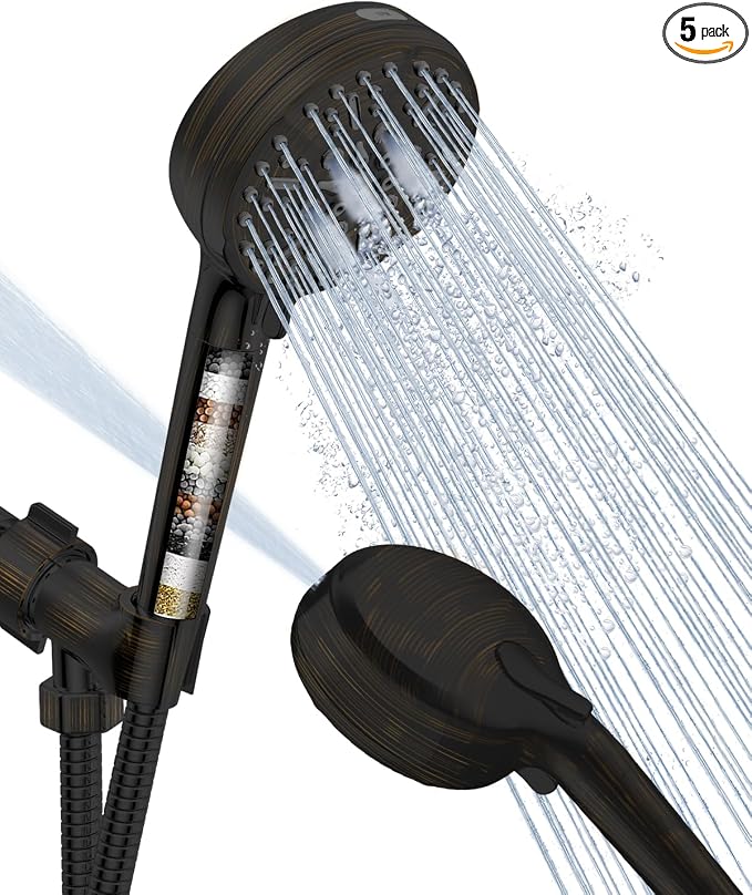Filtered Shower Head with Handheld Oil Rubbed Bronze, BOWGER 6 Modes High by QualityOrientedManufacturer