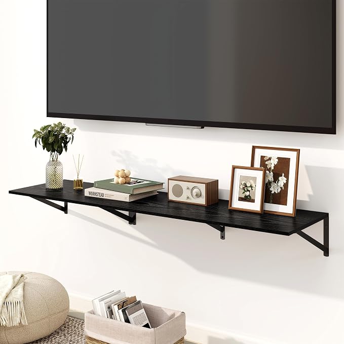 Fun Memories Floating Shelves for Wall, 12 Inch Deep Floating Shelves Set of 2 - Image 2