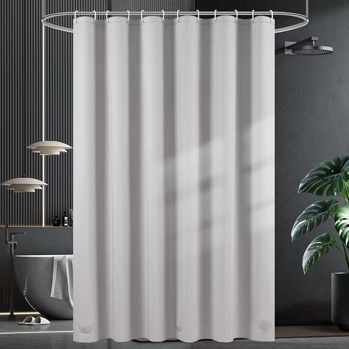 UFRIDAY Grey Shower Curtain Liner Premium PEVA 48 x78 inch, Heavy Duty Shower - Image 6