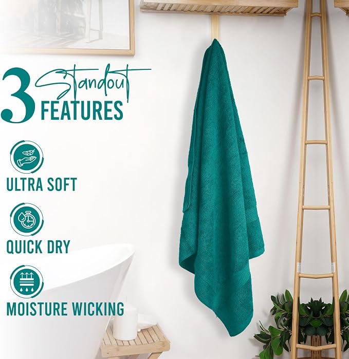 RIVERSIDE 100% Ring Spun Cotton Large Bath Towels Set of 4, 27 x 54 Inches – - Image 7