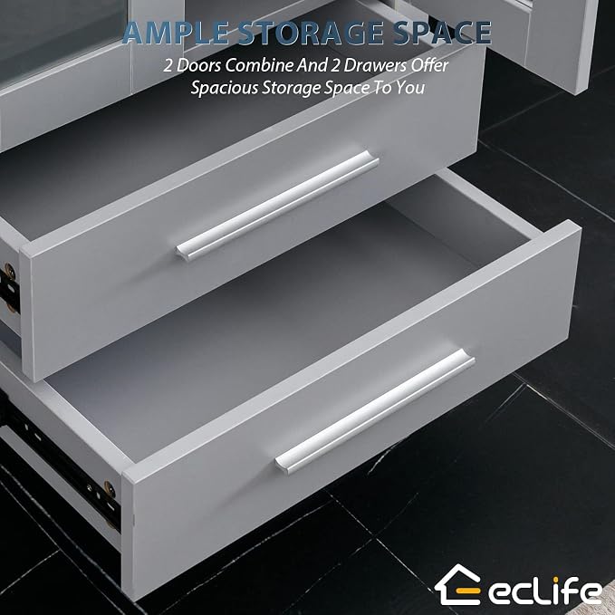eclife 84" Modern Bathroom Vanity Sink Combo Freestanding Cabinet - Image 3
