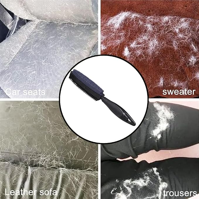 Rubber Pet Hair Removal Brush for Couch Clothes Dog Cat Pet Hair Carpet - Image 5