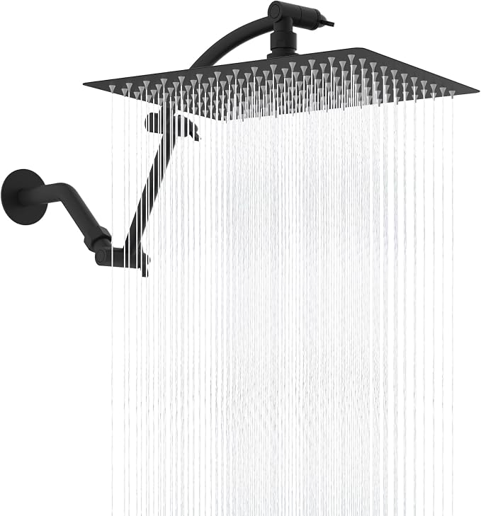 Hibbent All Metal cUPC Certified Rain Shower Head, Solid Brass Adjustable by Hibbent