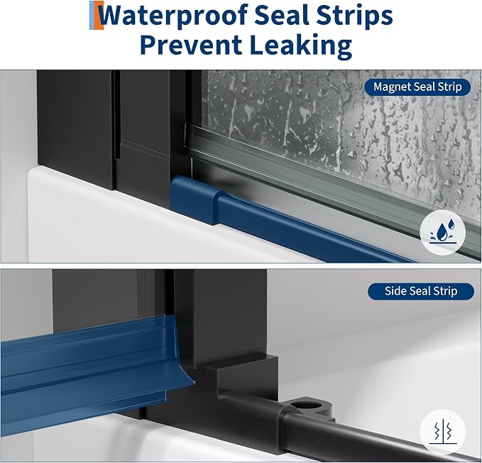 33.6-34.6" x 72" Frameless Shower Door - Image 4