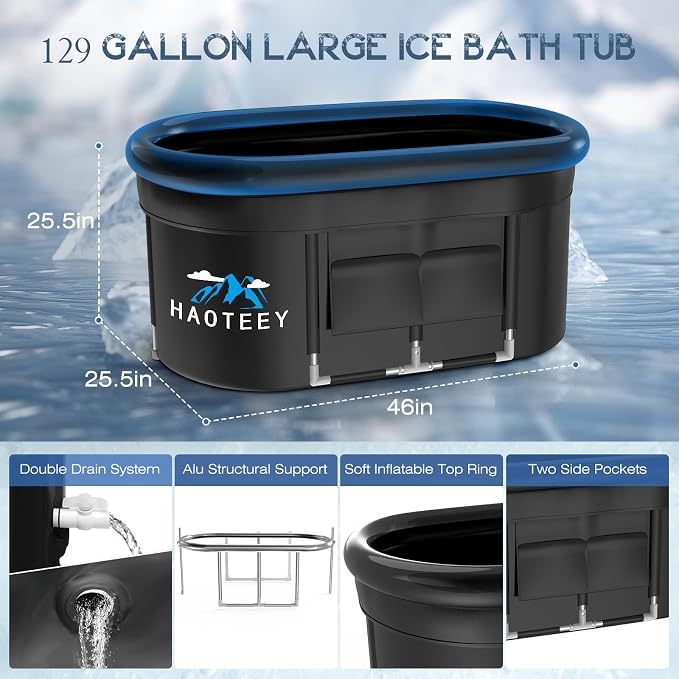 129 Gal Large Oval Ice Bath Tub - Image 4