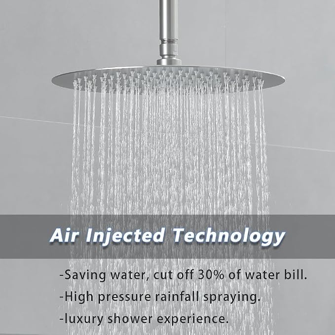 Brushed Nickel Round Shower Faucet Set - Image 3