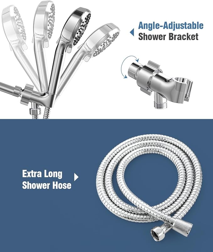 Filtered Shower Head with Handheld, BOWGER 6 Modes High Pressure Shower Heads - Image 7