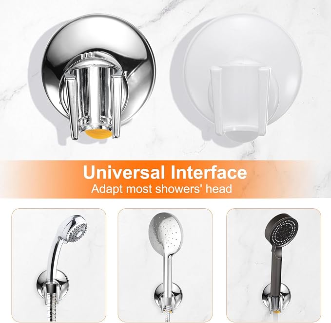 uxcell 2Pcs Shower Head Holder, Suction Cup Shower Head Holder, Handheld - Image 6