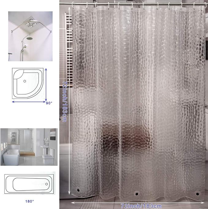 Shower Curtain Liner 8G EVA Thick Shower Curtain - Image 7