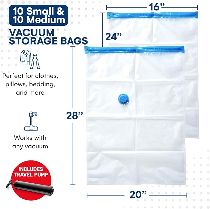 20 Pack Variety Vacuum Storage Bags - Image 3