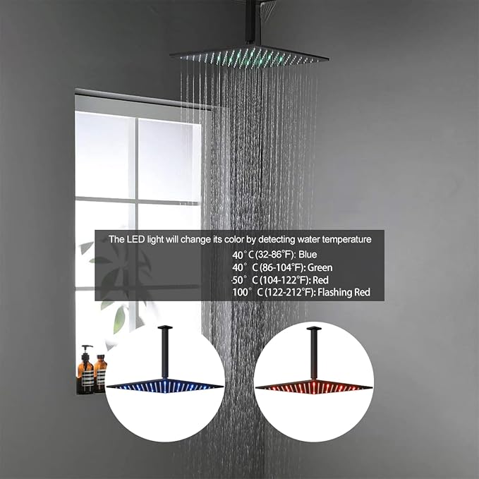 Thermostatic Shower System Matte Black Shower Faucet Set - Image 3