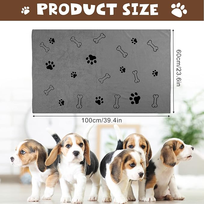 Chumia 4 Pcs Dog Towels for Drying Dog Puppy Bulk Microfiber Absorbent Paw - Image 2