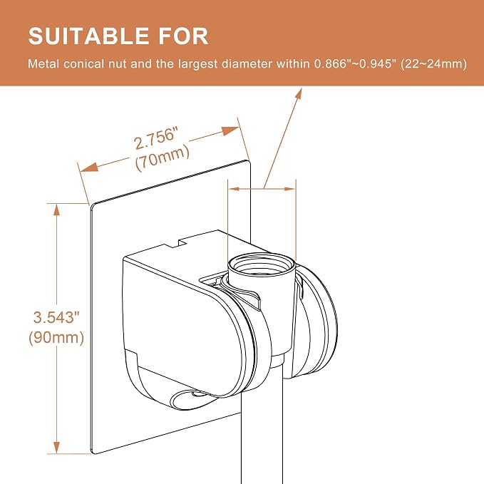Shower Head Holder Strong Adhesive No Drilling Wall Mount Adjustable Handheld - Image 7