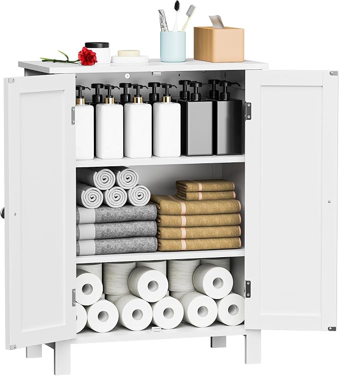 SUPER DEAL Modern Bathroom Floor Storage Cabinet - Image 7