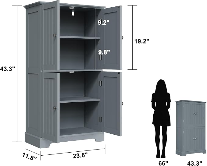 ChooChoo Bathroom Floor Cabinet, Modern Bathroom Storage Cabinet - Image 3