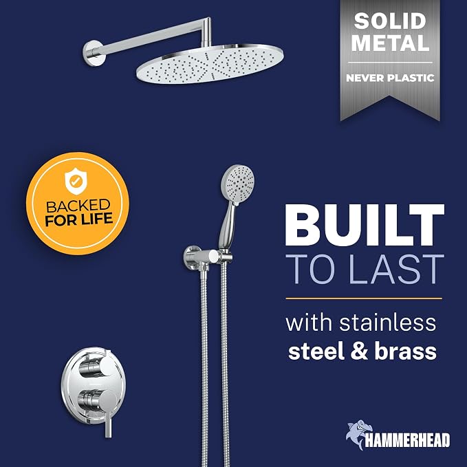 HammerHead Solid Metal Rain Shower System Set - Image 5
