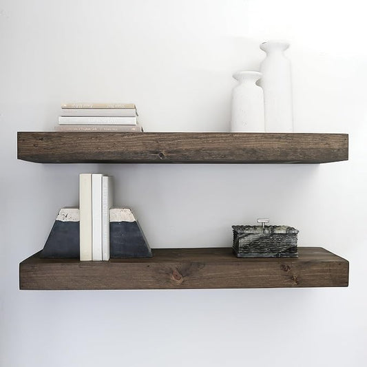 Urbandi Modern Floating Shelves 3 Inches Thick by Hand-madeInUSA