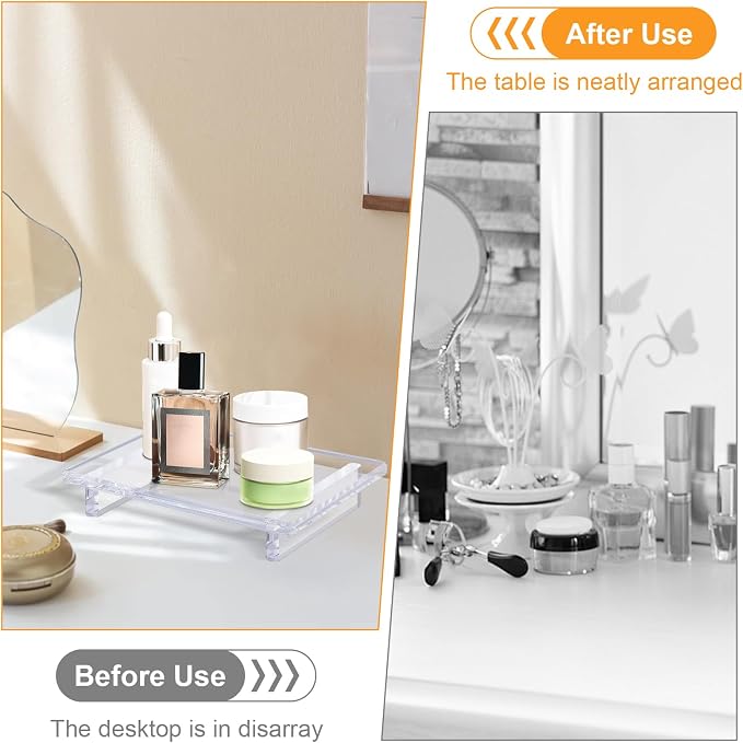 2 Pack Acrylic Soap Dish Tray 9"×5.9"×1.5" – Clear Waterproof Counter-top - Image 5