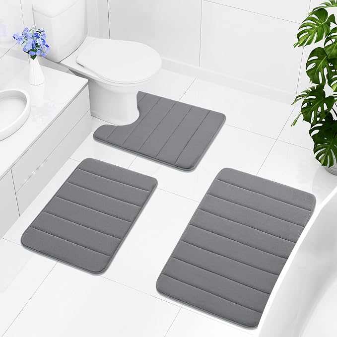 Buganda Memory Foam Bath Mat, Ultra Soft and Non-Slip Bathroom Rugs, Water - Image 8