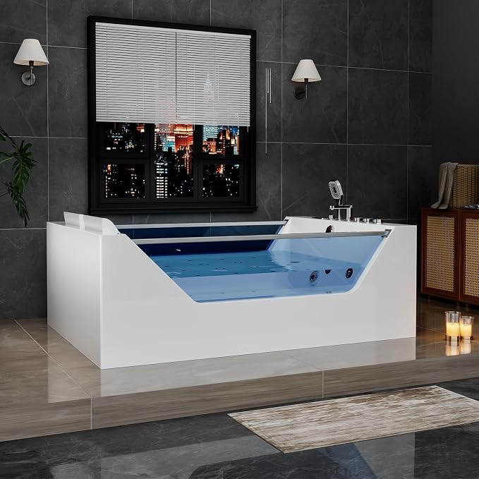 Empava PRO Series 71"x48" Whirlpool Tub | Heated Bubble Spa - Image 2
