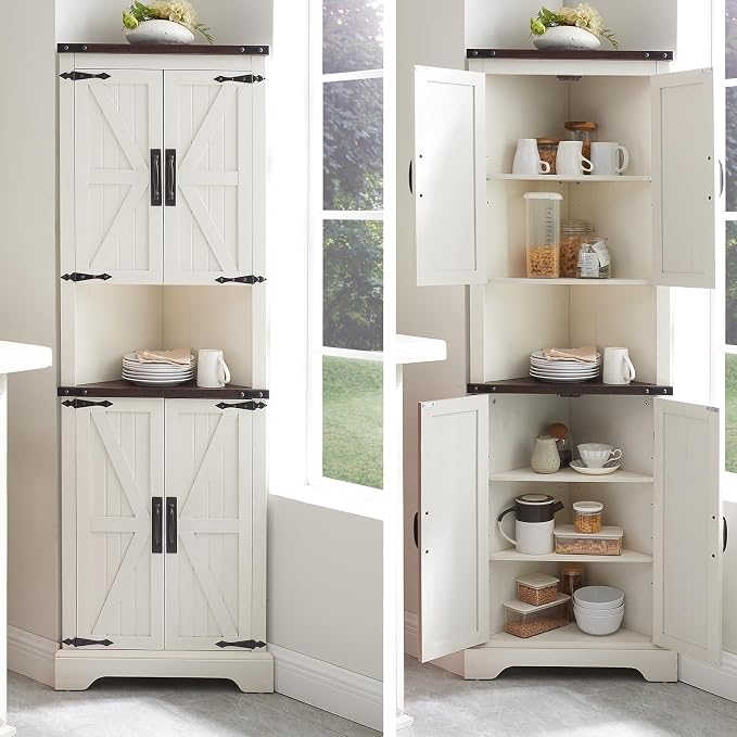 Tall Farmhouse Corner Cabinet - Image 7