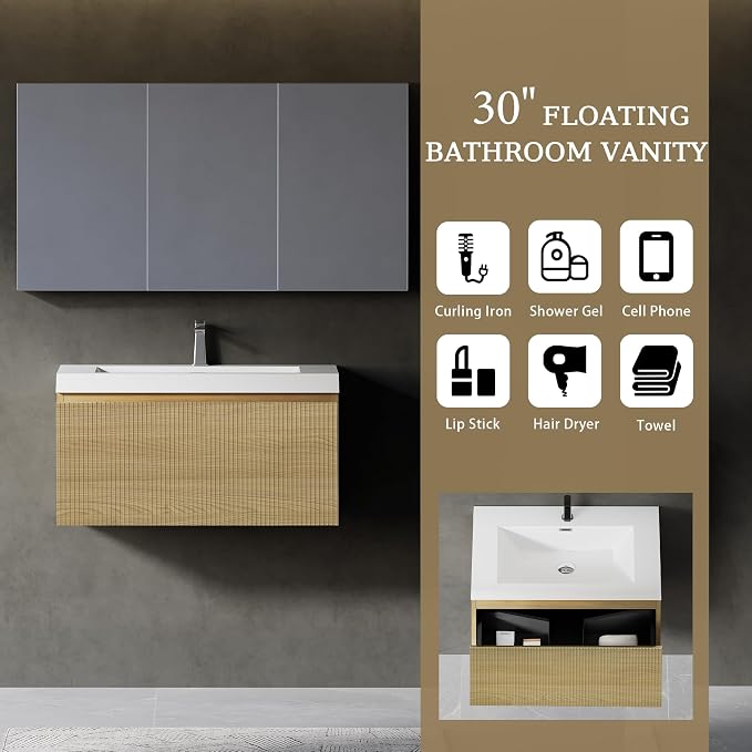 30" Floating Bathroom Vanity - Image 3