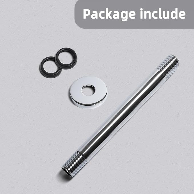 8 Inch Shower Arm with Flange, Ceiling Mounted Shower Head Extension Arm - Image 6