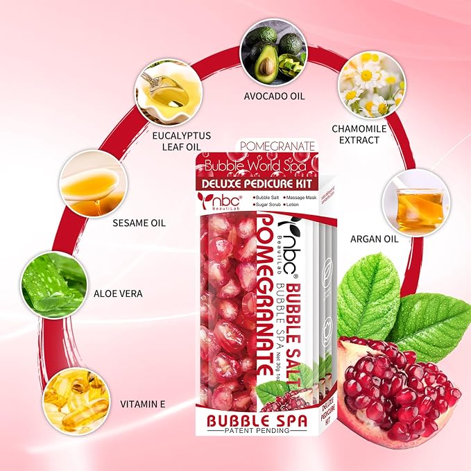 Pedicure Kit Foot Soak Set: Bubble Salt, Sugar Scrub, Massage Mask, Massage - Image 5