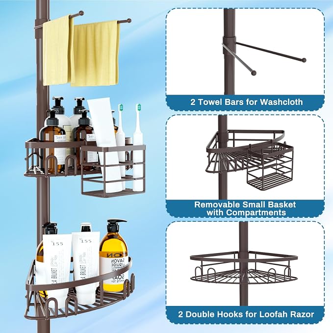 Rustproof Shower Corner Caddy Shelf - Image 4