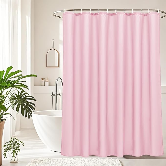 AooHome Extra Long Shower Liner, Polyester Solid Color Shower Curtain by AooHome