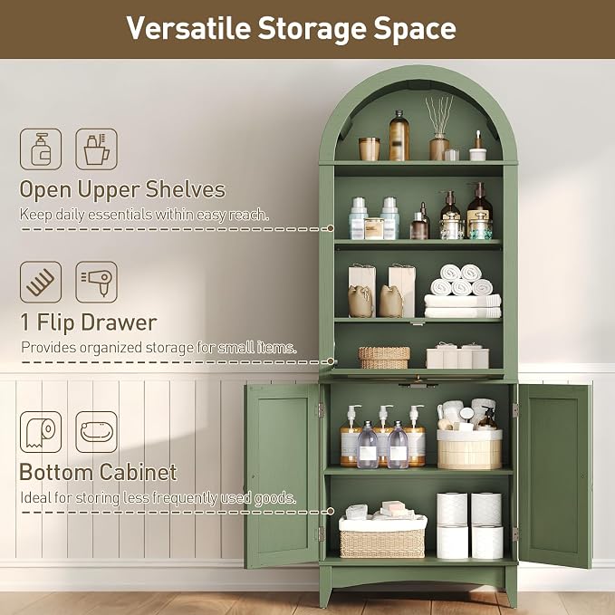 66" Tall Bathroom Storage Cabinet - Image 3