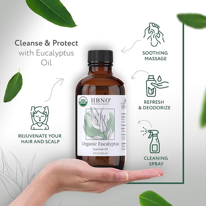 HBNO California Bottled Organic Eucalyptus Essential Oil - Image 2