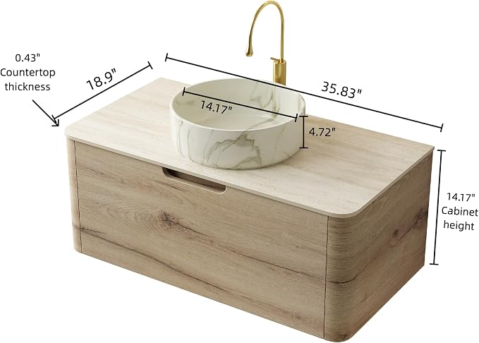Yayzy 36” Floating Vanity Cabinet - Image 2