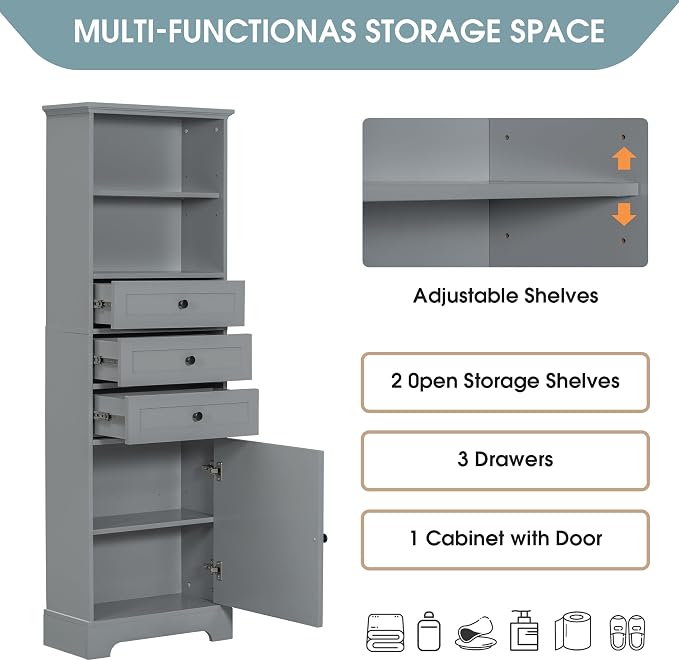 Favfurish 67" Tall Bathroom Storage Cabinet - Image 5