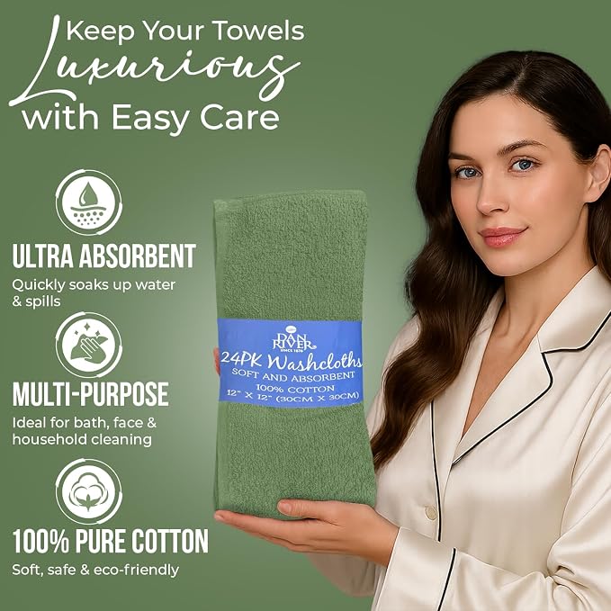 DAN RIVER 24 Pack Wash Cloths for Showering - Image 4