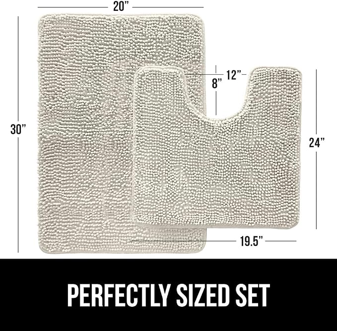 GORILLA GRIP Bathroom Rug Sets, Soft Chenille 2 Piece Area Rugs Set, Toilet - Image 2