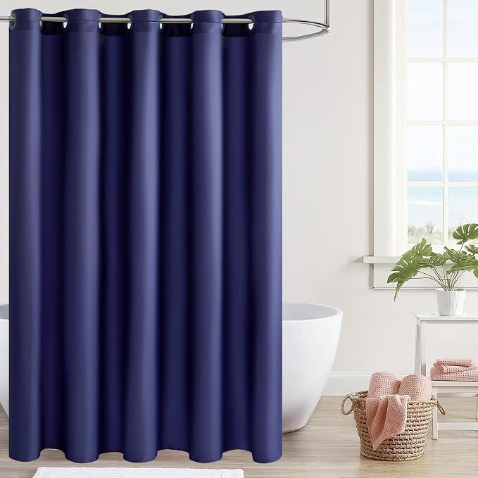Furlinic No Hook Fabric Shower Curtain, Small Stall Shower Curtain Liner - Image 4