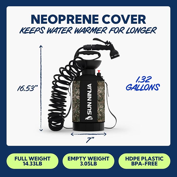 SUN NINJA Portable Shower, Camping Shower - Image 5