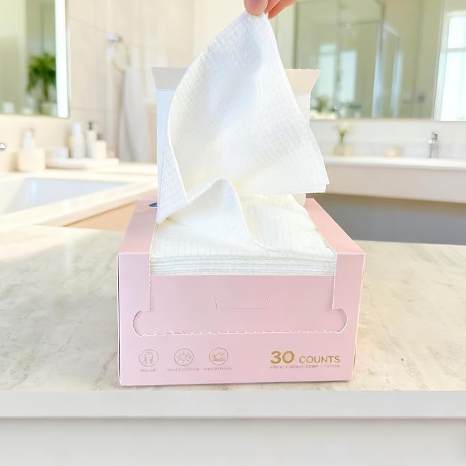 Vinda Ultra – Soft Disposable Face Towels – Extra Large，30 Count – Thick 100% - Image 7