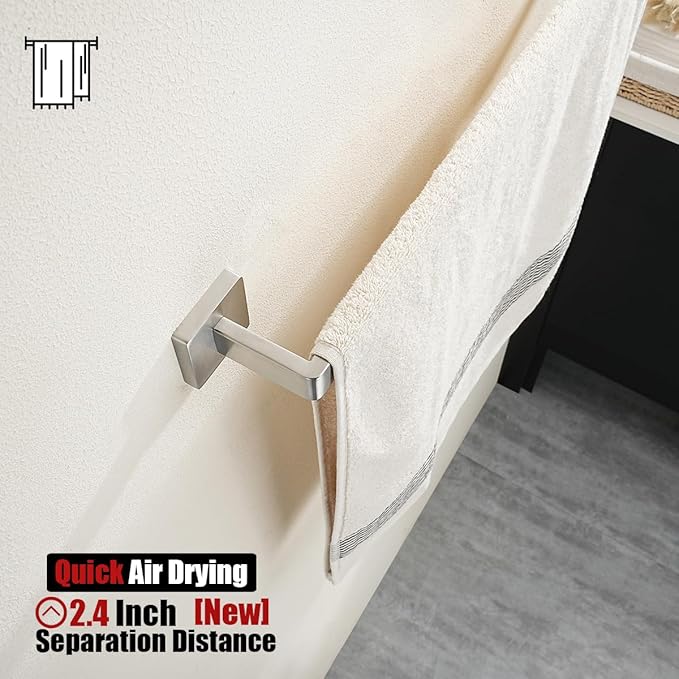 JQK Brushed Towel Bar, Rounded Edges 26.41 Inch Towel Rack, 304 Stainless Steel - Image 3