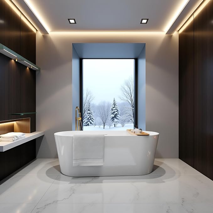 67" Acrylic Freestanding Bathtubs, Stand Alone Tub, Soaking Tubs - Image 8