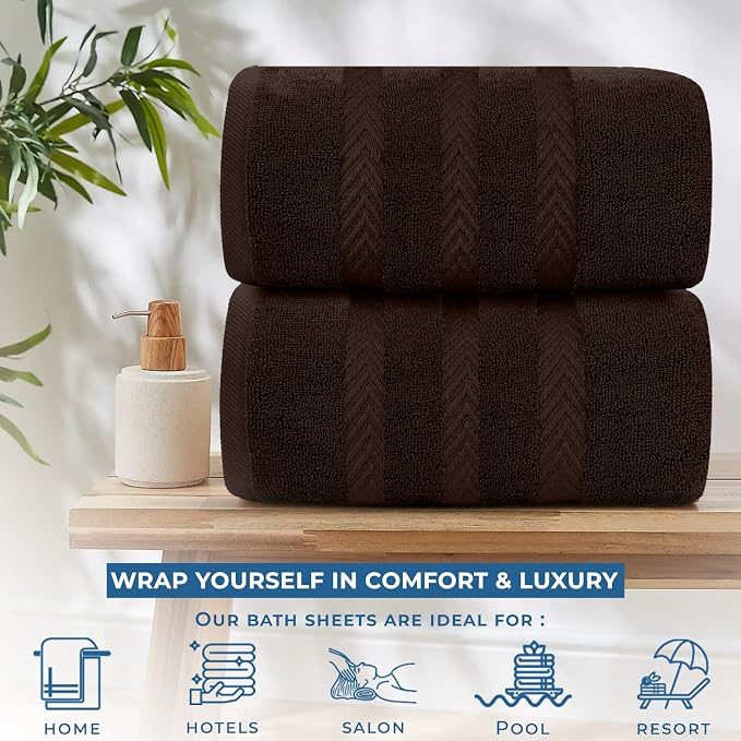 DAN RIVER 2 Pack Luxury Bath Sheets 35x70, 600 GSM, Soft & Quick Dry 100% Ring - Image 6